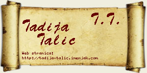 Tadija Talić vizit kartica